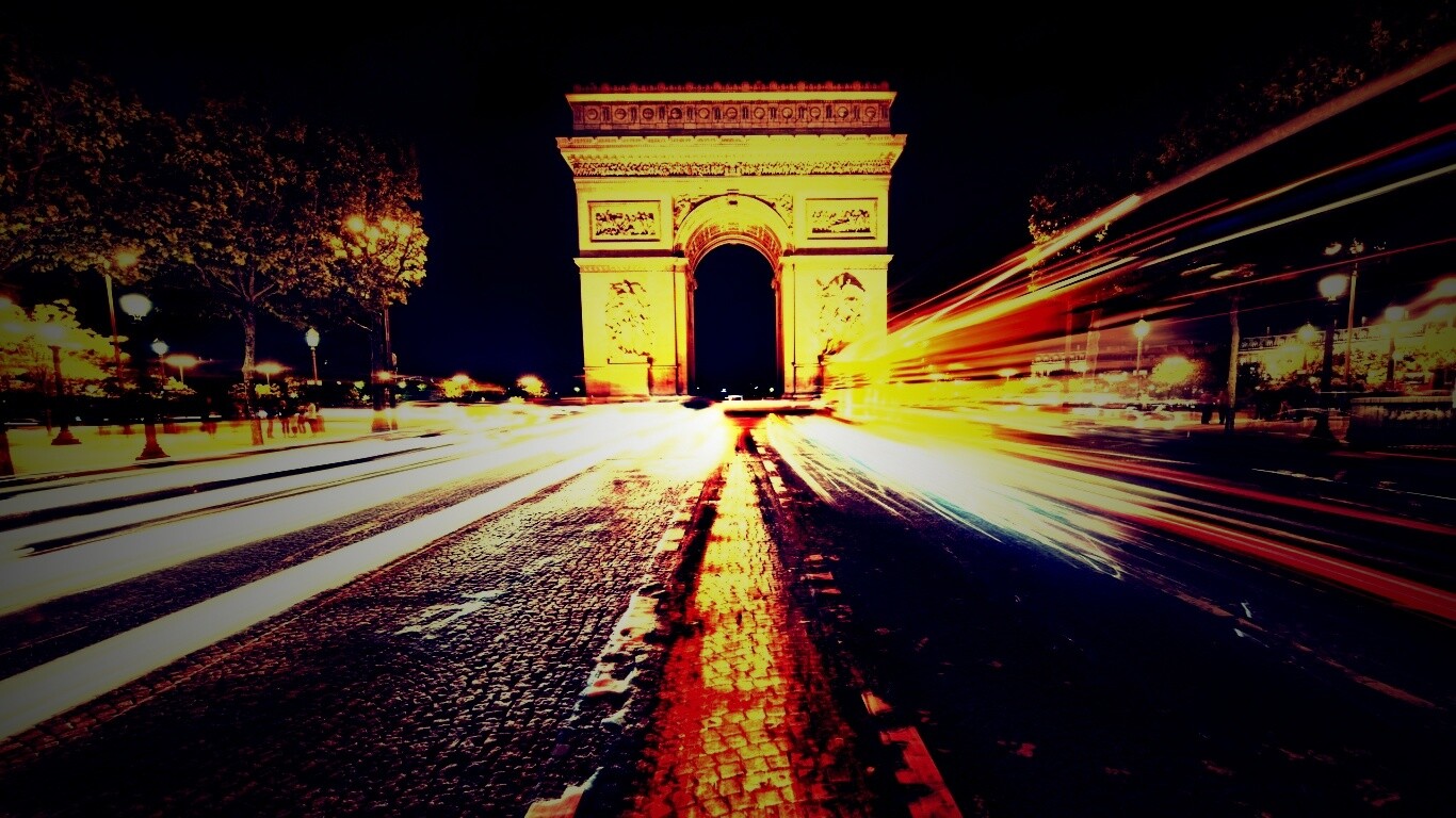 Елисейские поля с Триумфальной аркой обои