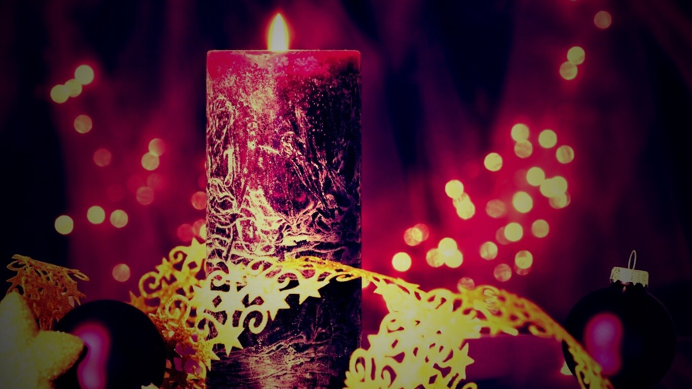 Новогодняя свеча обои