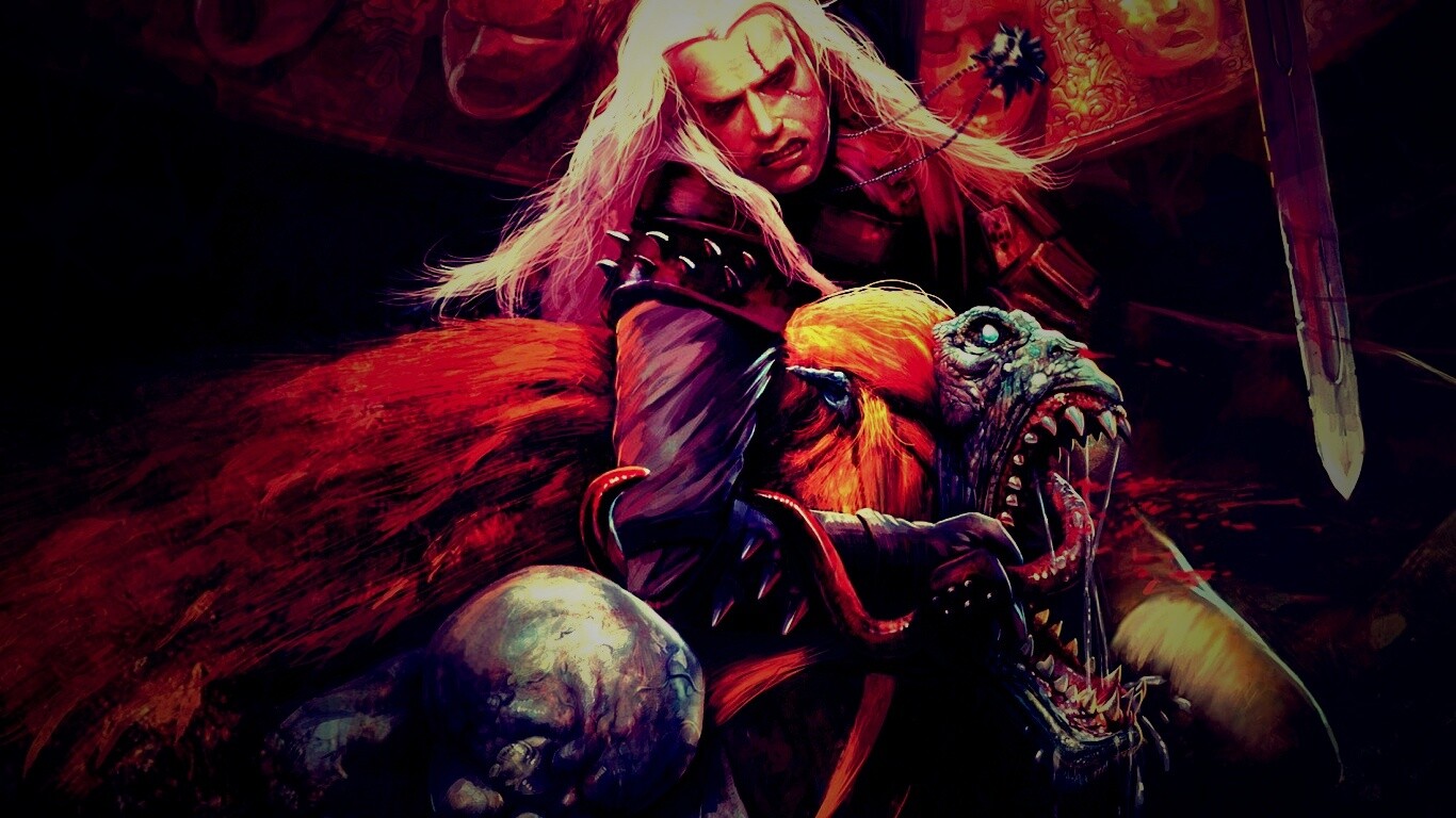 Ведьмак и монстр обои