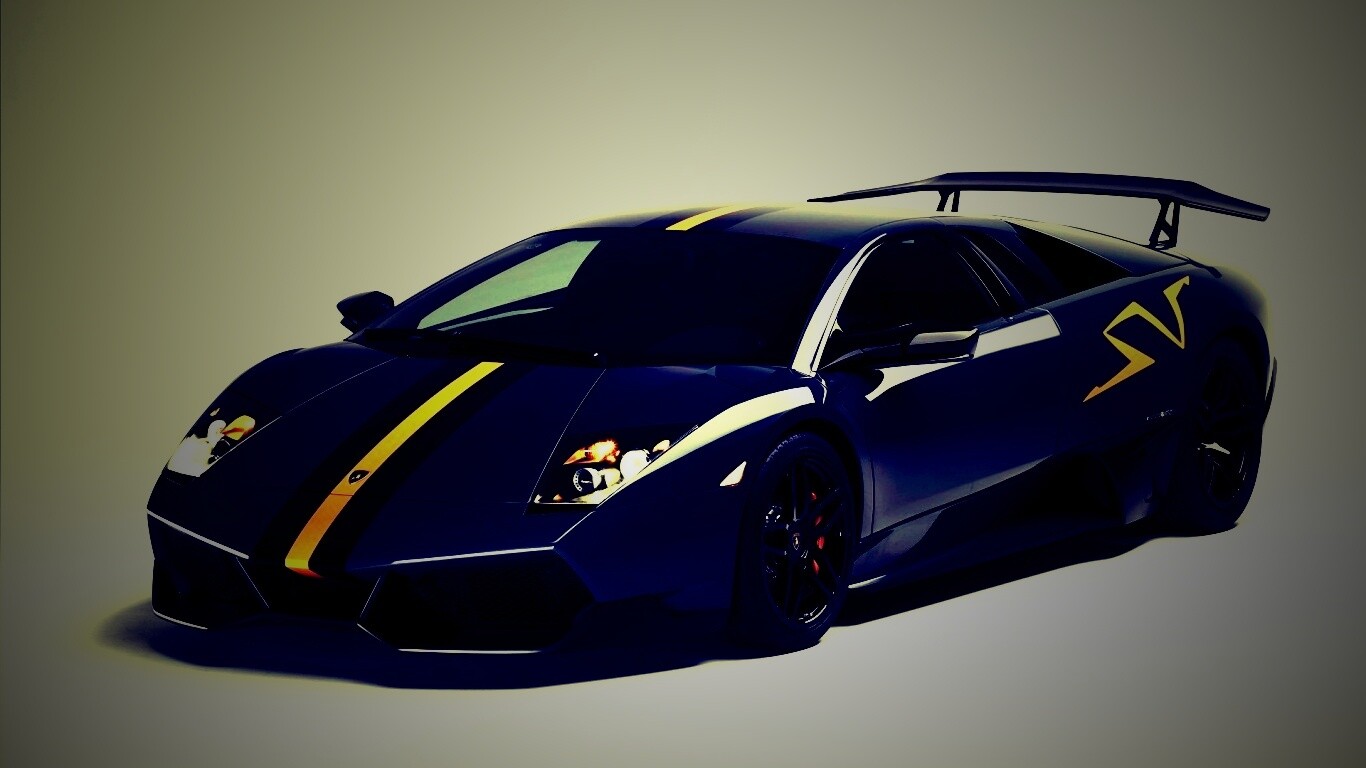 Черная Ламборджини обои