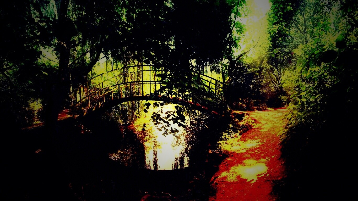 Живописный мостик обои