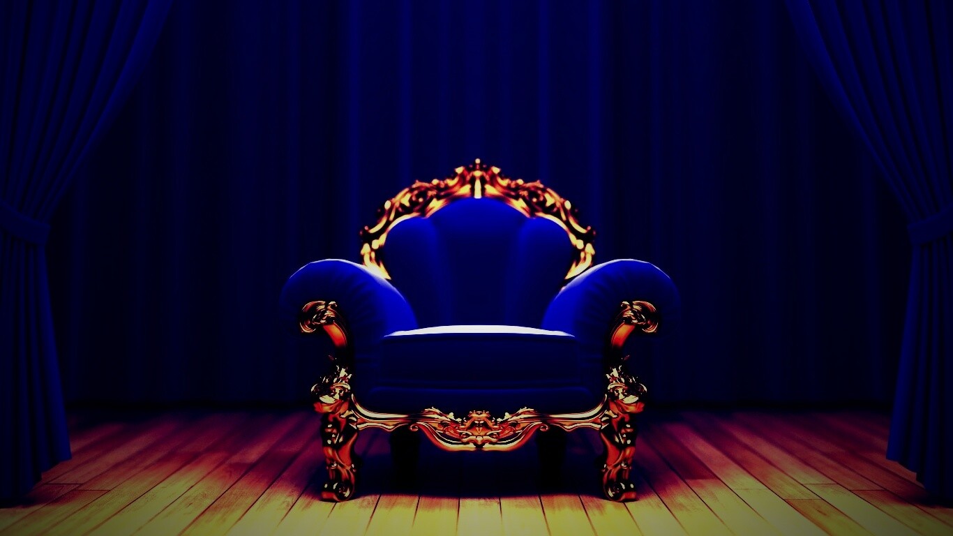 Королевское синее кресло обои
