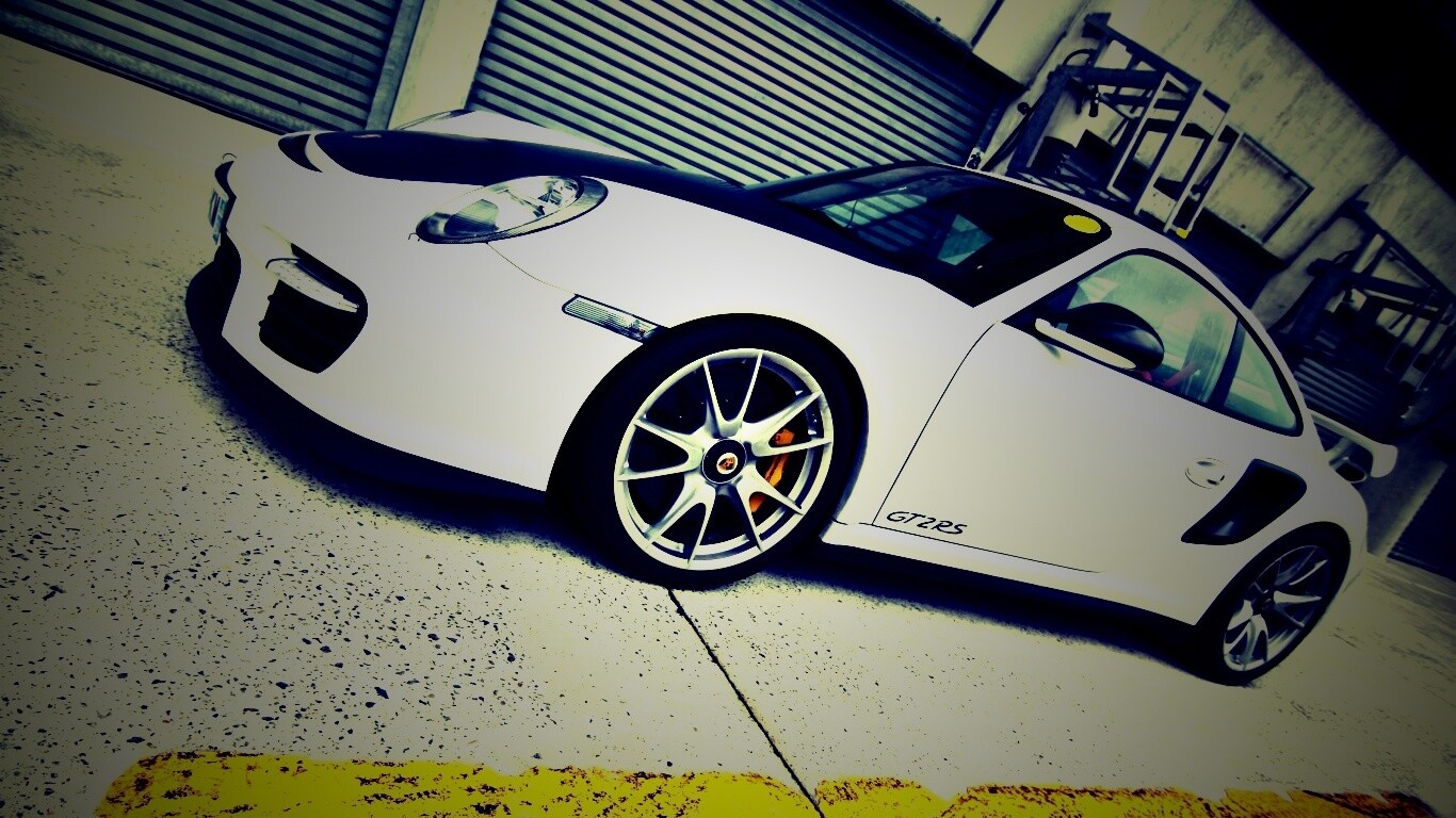 Белый порше обои