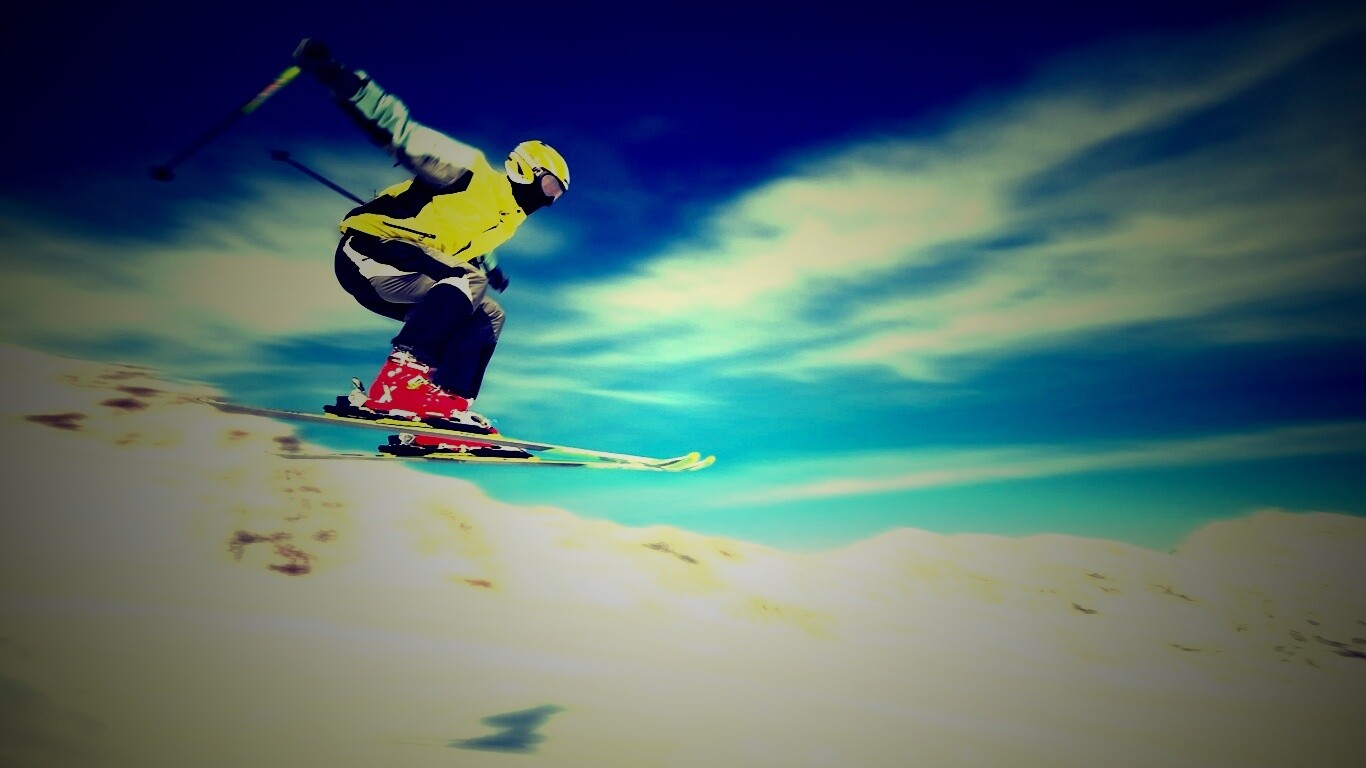 Лыжник в прыжке обои