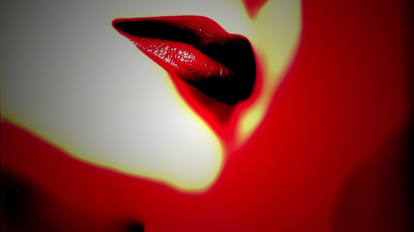 Красные губы обои
