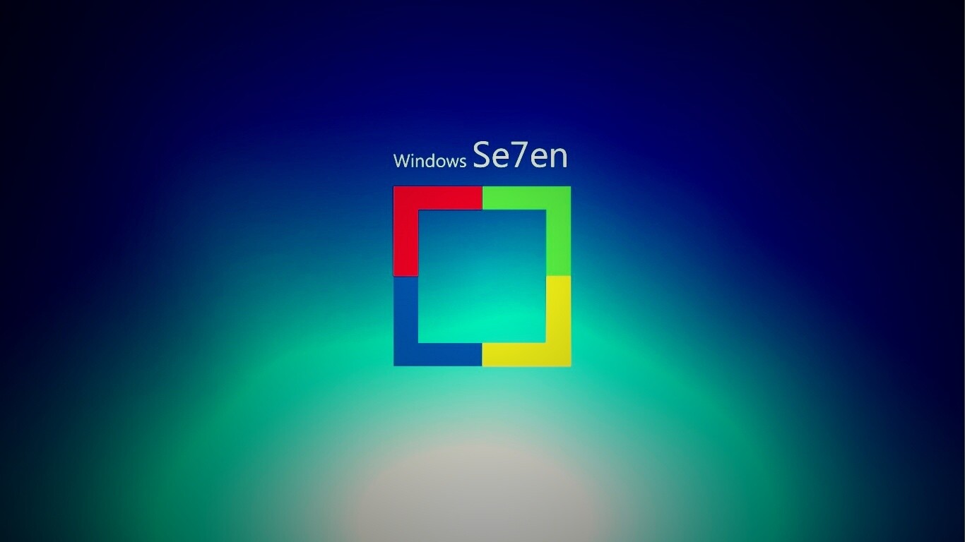 Квадратное лого Windows Seven обои