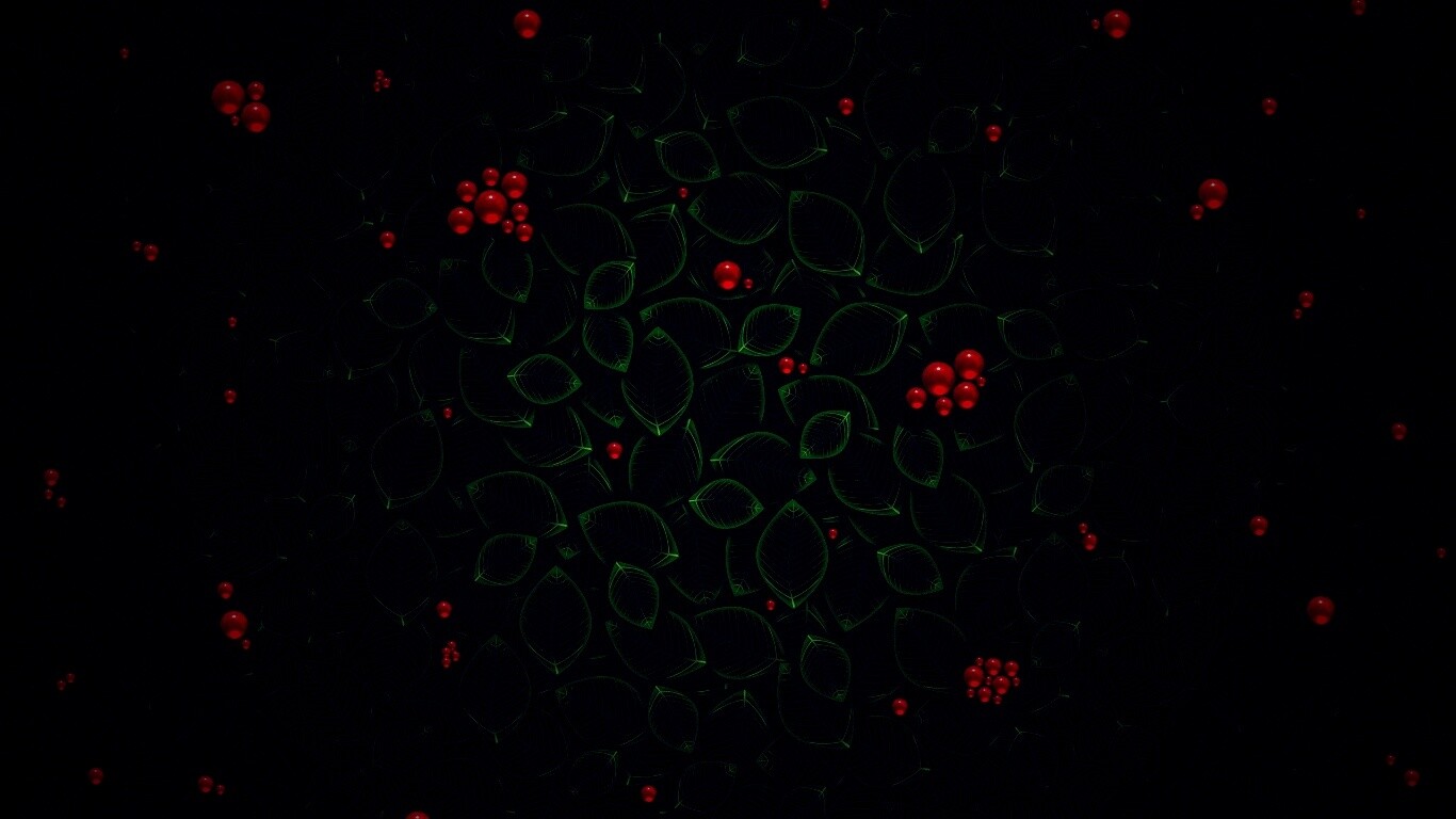 Векторные листья с ягодами обои