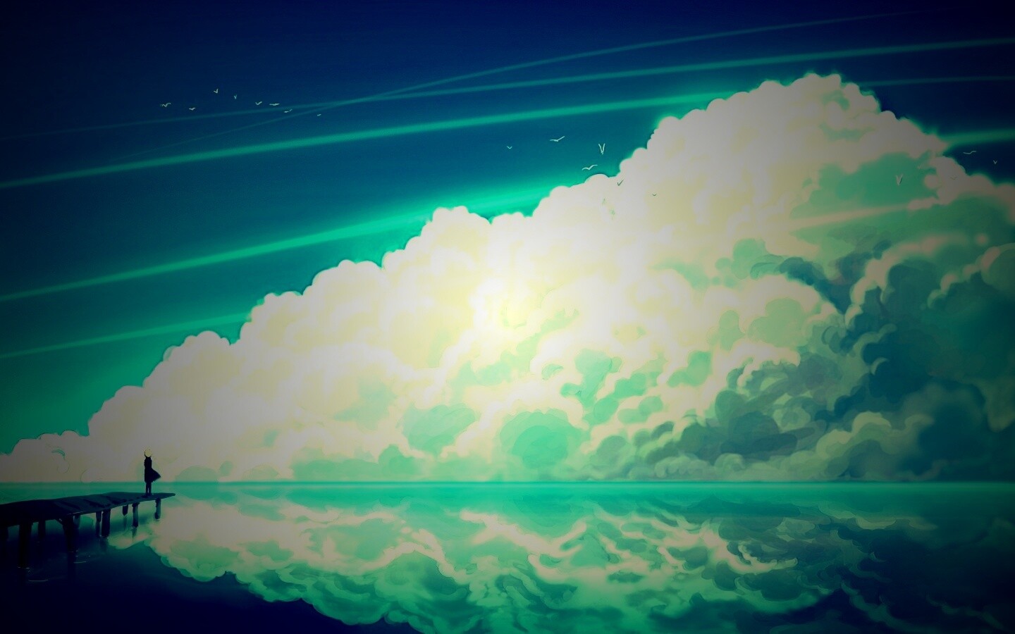 Облако на горизонте обои