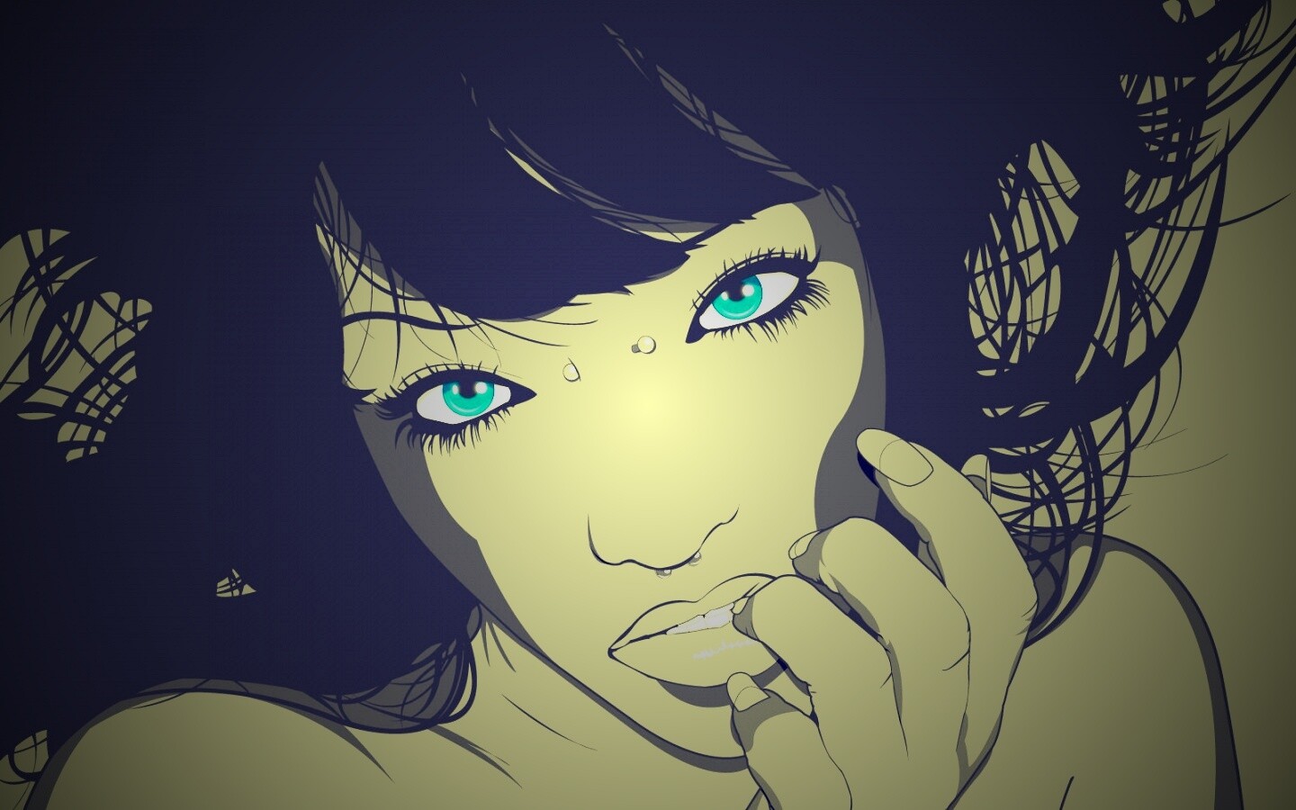 Девушка с пирсингом обои