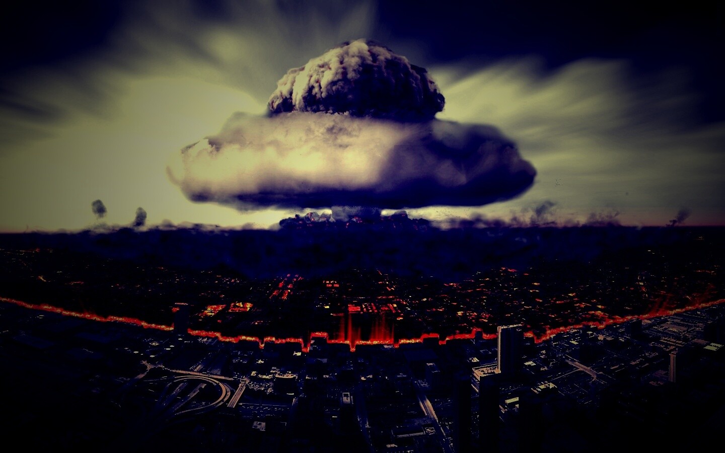 Ядерный взрыв в городе обои