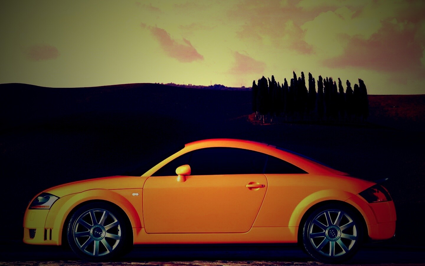 Оранжевый Ауди ТТ обои