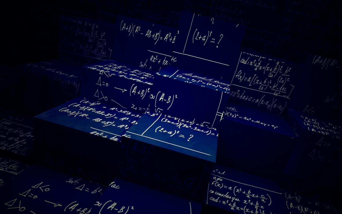 Черные кубы в уравнениях обои