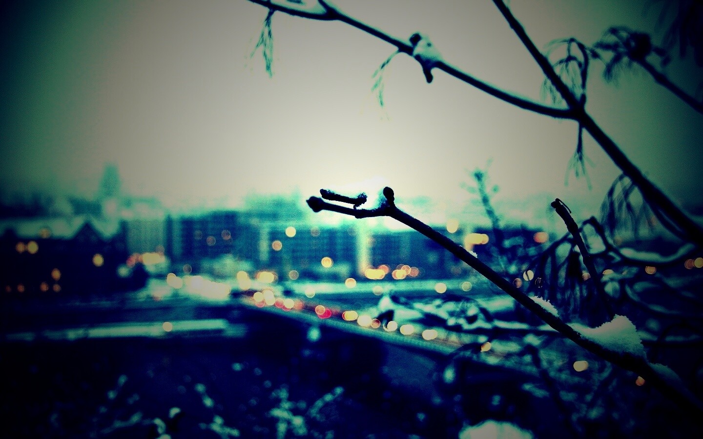 Зима в городе обои