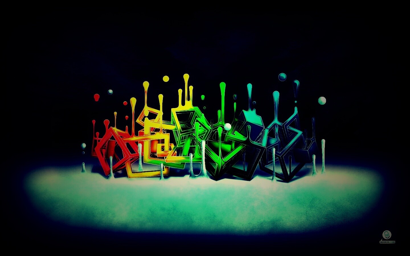 Цветные переплетающиеся кубы обои