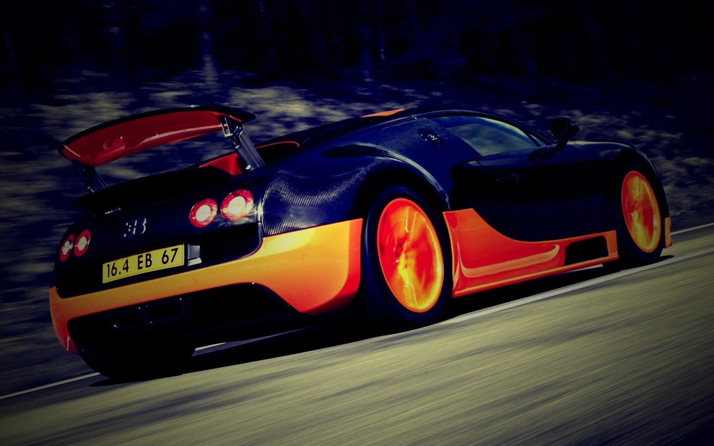 Оранжево-черный Бугатти обои