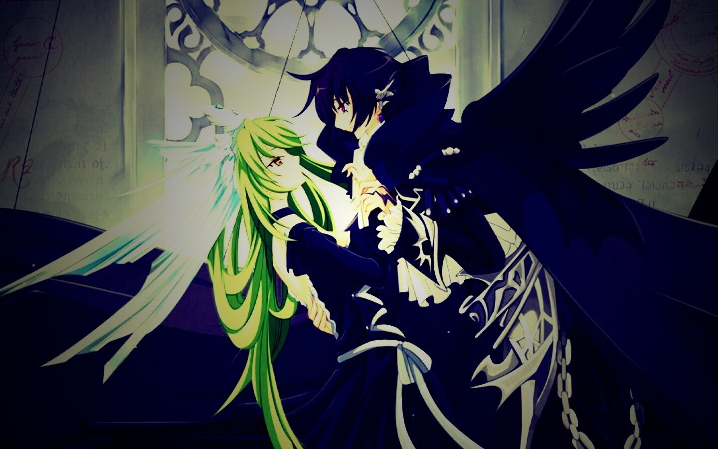 Танец под витражом обои