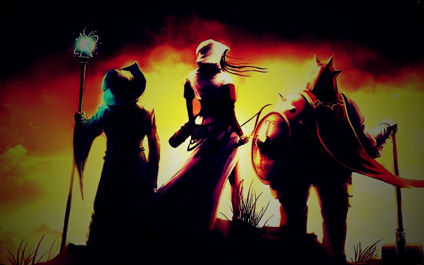 Воин, лучник и маг обои