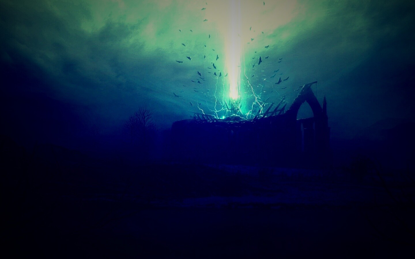 Заброшенный собор обои