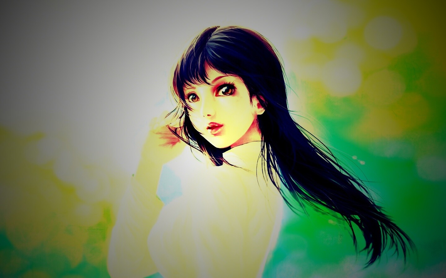 Девушка вполоборота обои