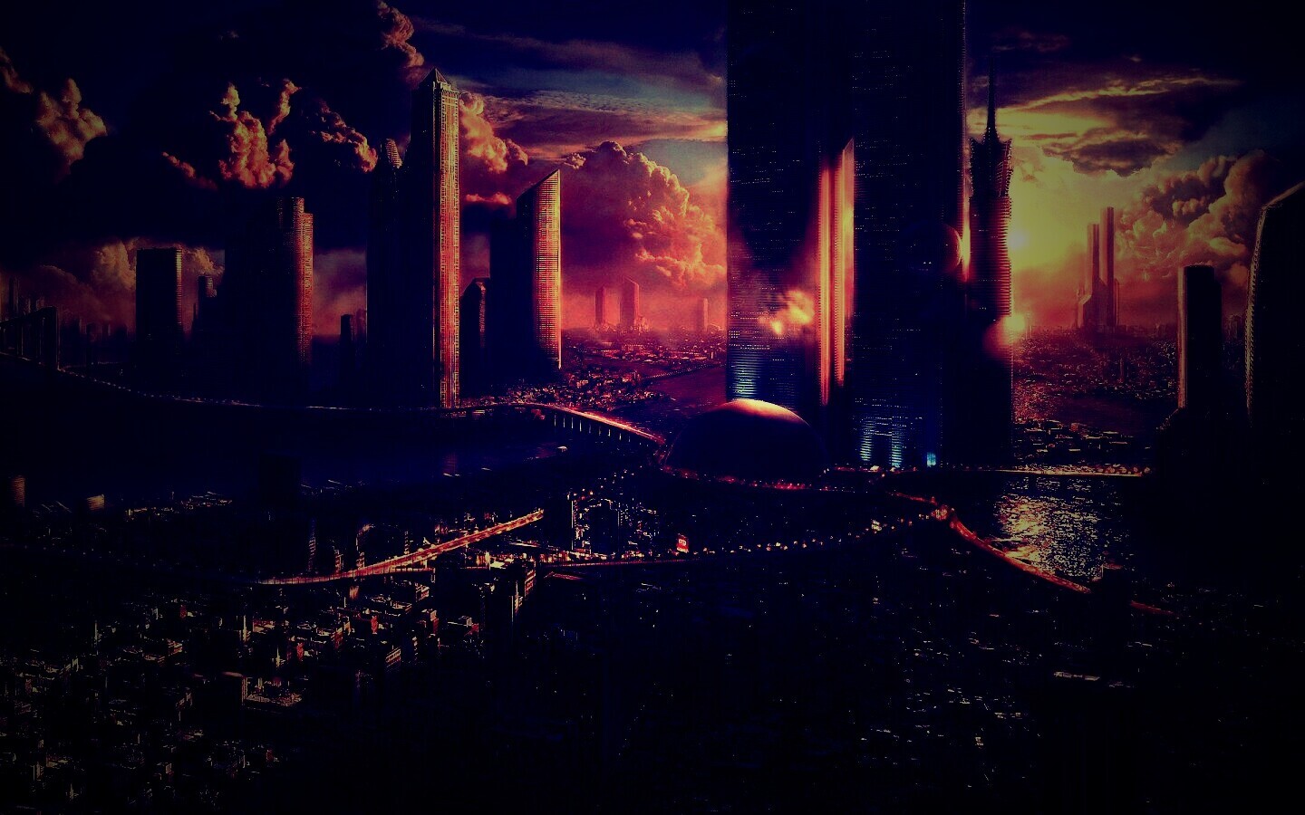 Город будущего обои