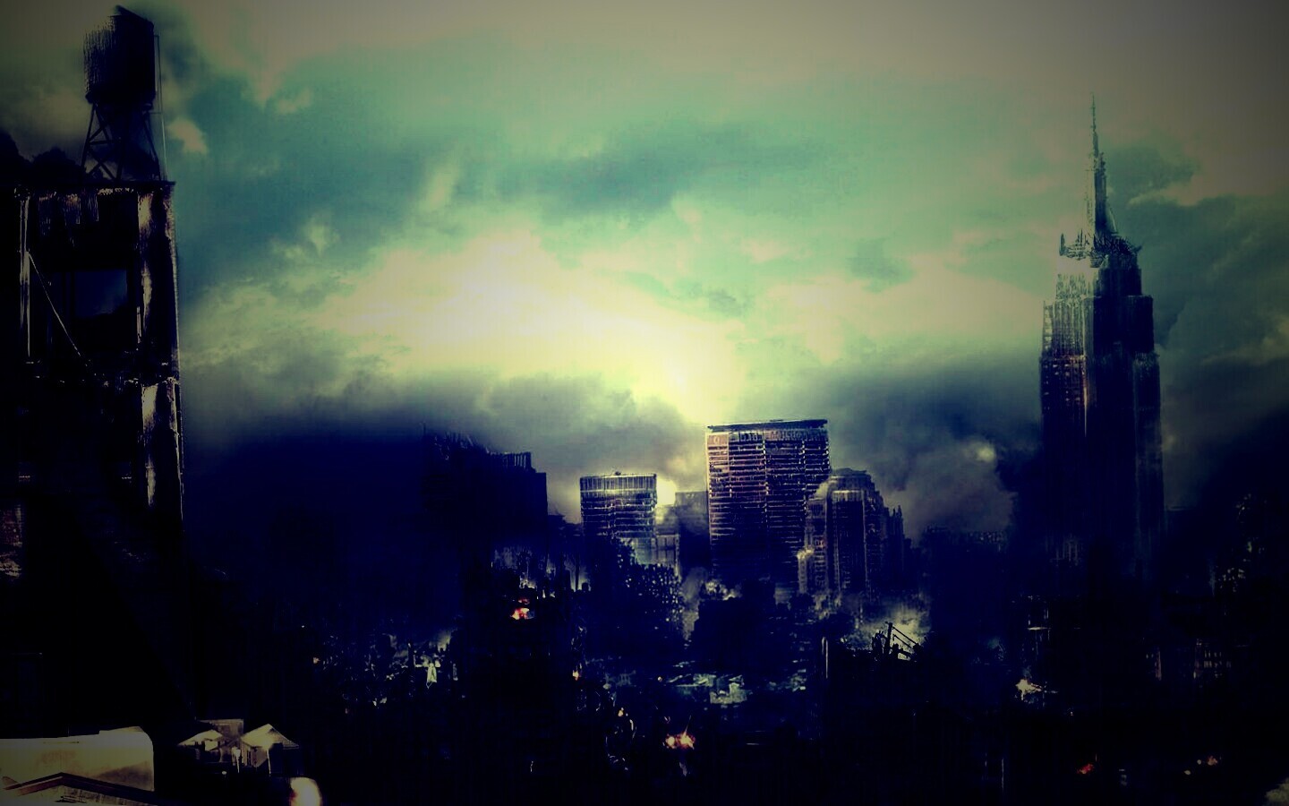 Город после ядерного взрыва обои