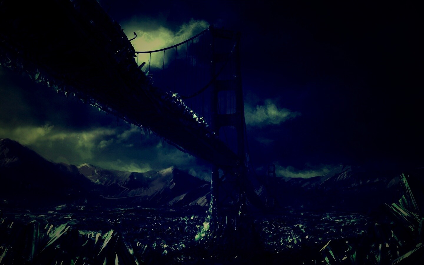 Постапокалиптические Золотые Ворота обои