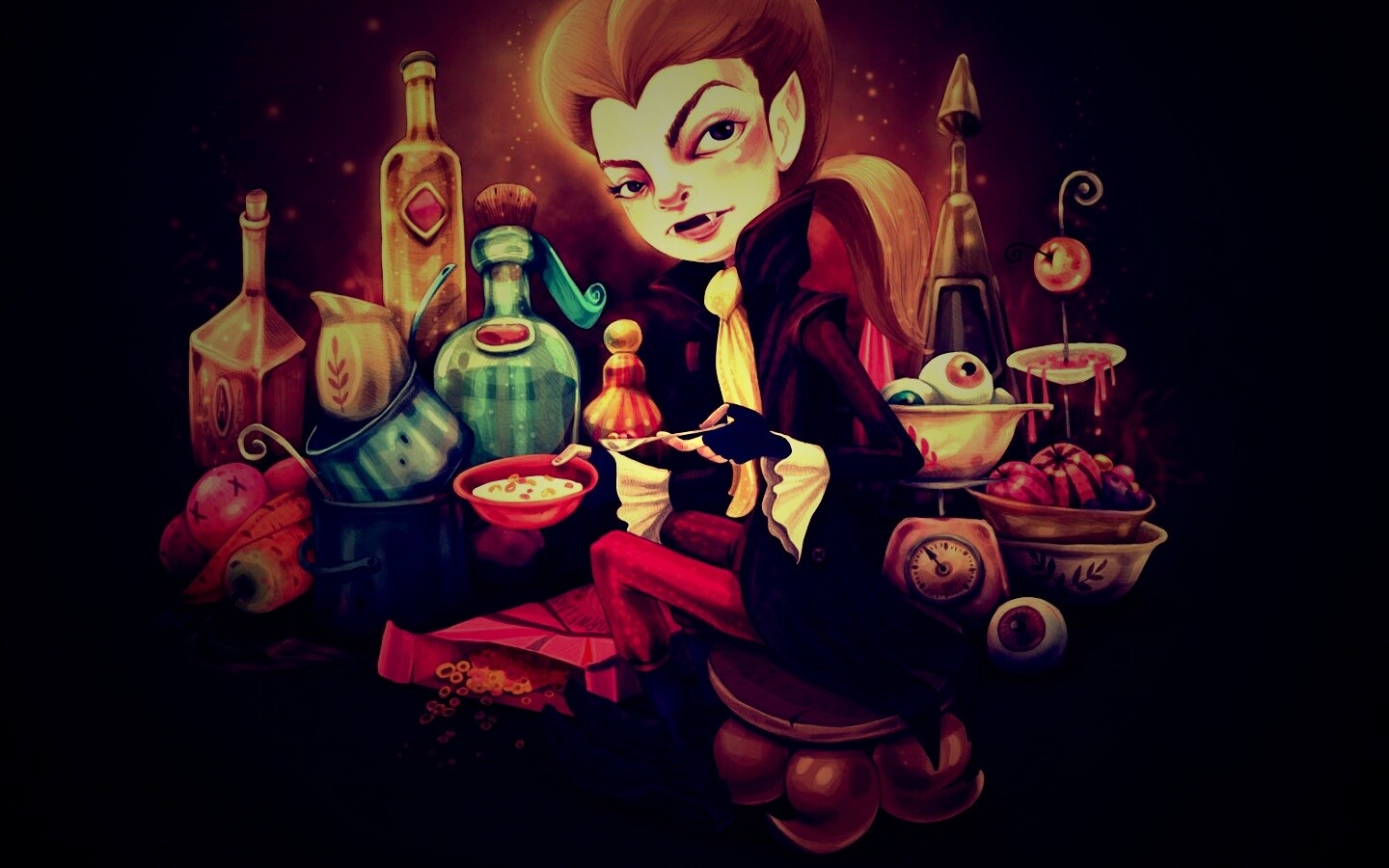 Вампир на кухне обои