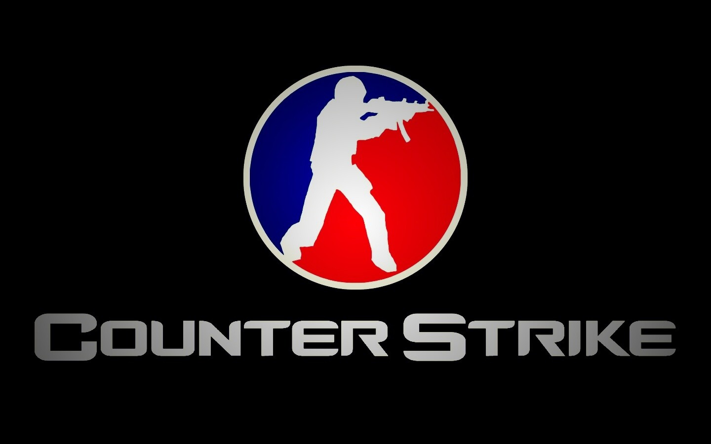 Логотип Counter Strike на черном фоне обои