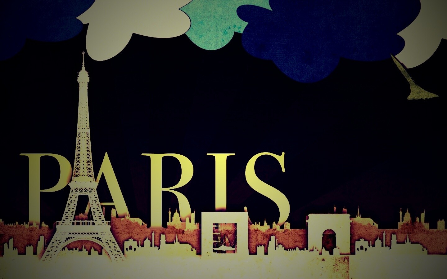 Париж в стиле декупажа обои