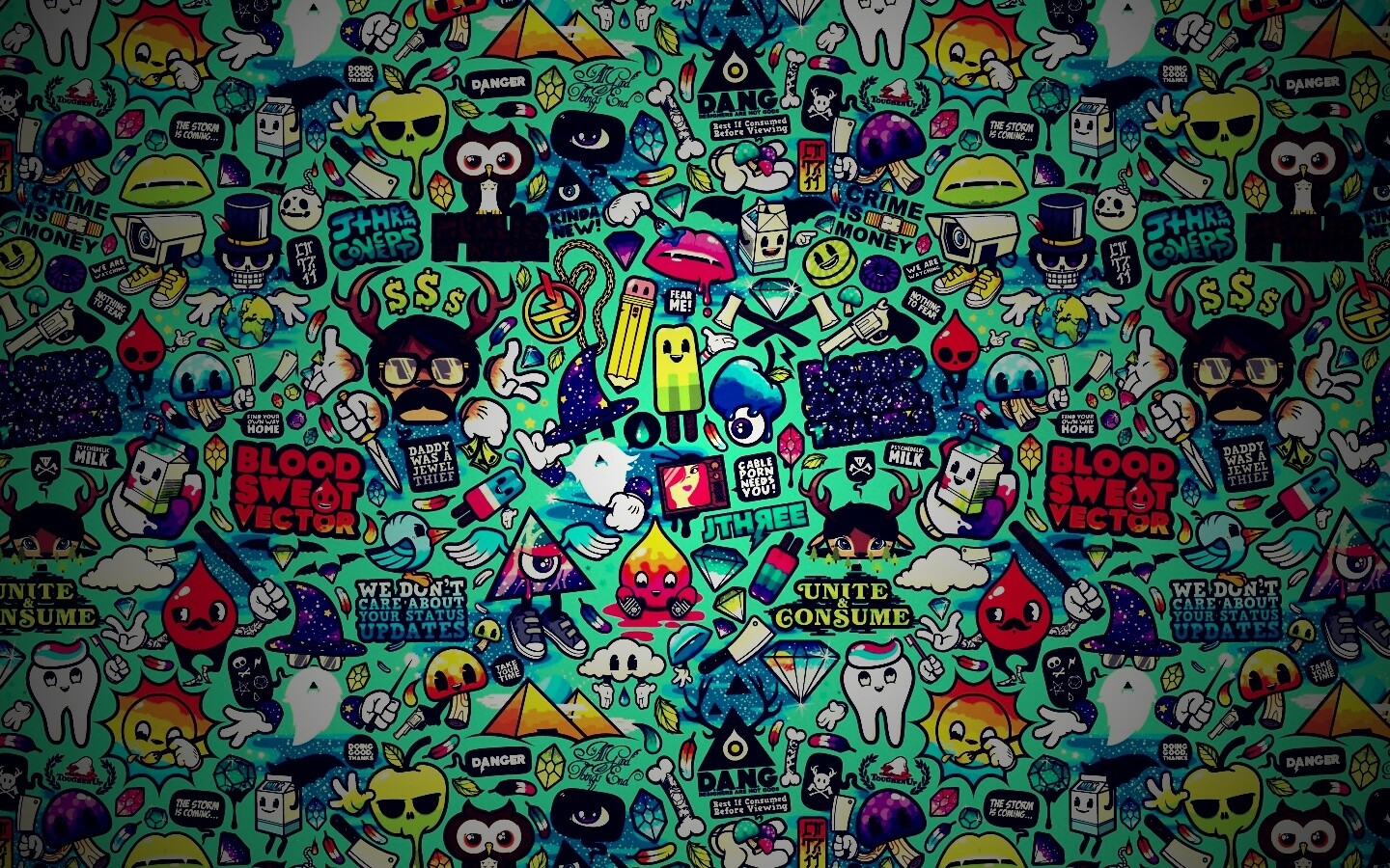 Коллаж из мультяшных картинок обои