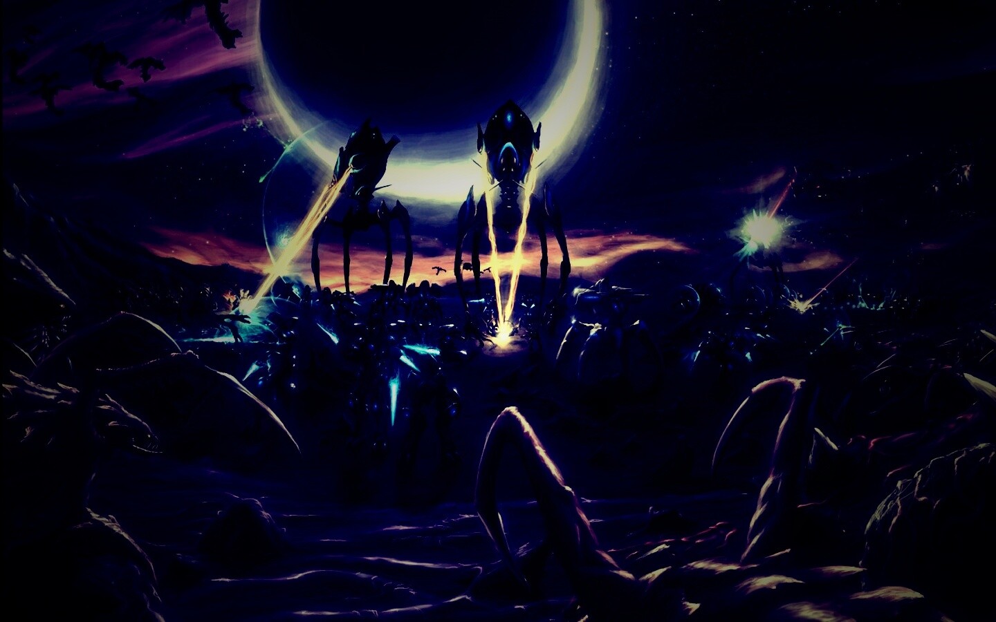 Протосы против зергов обои