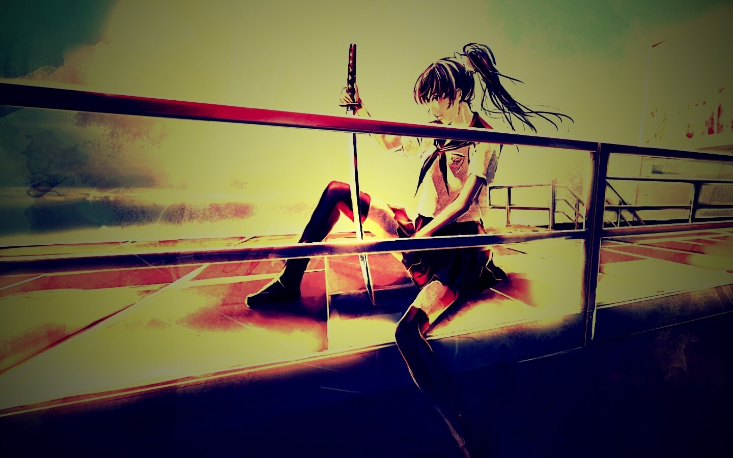 С катаной в руке обои