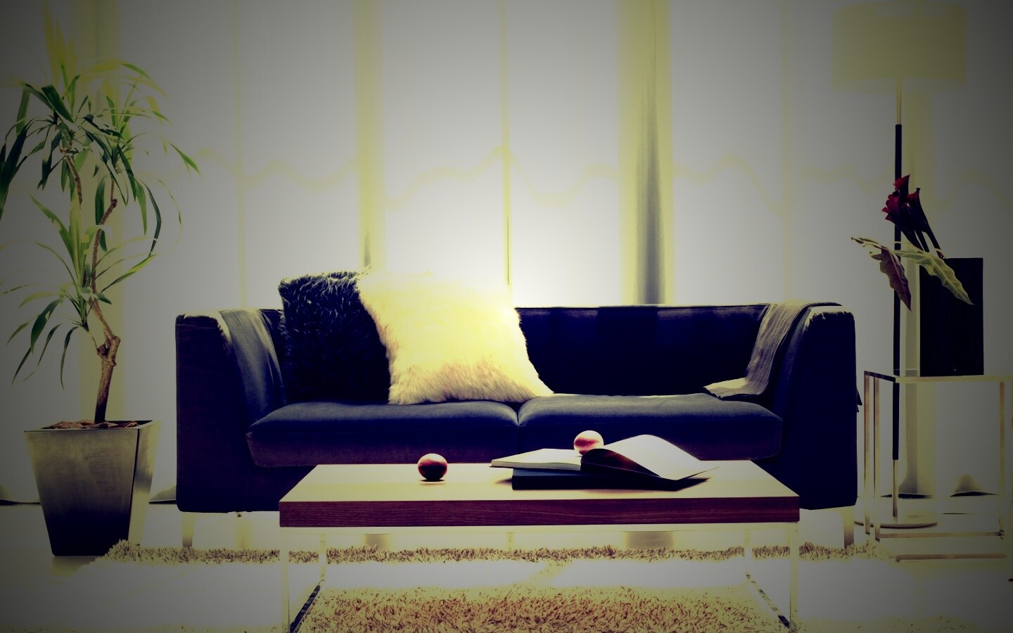 Гостиная с интересным дизайном обои