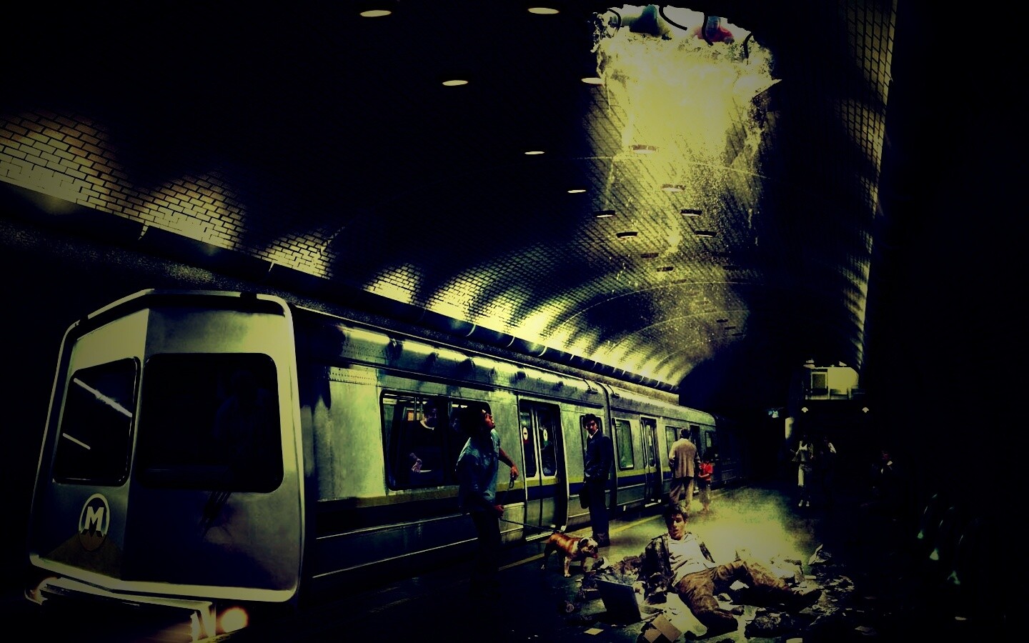 Провалившийся в метро обои