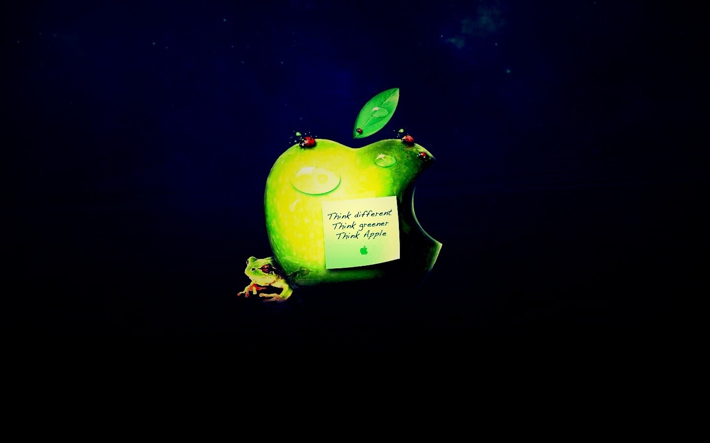 Think different, think greener, think Apple обои