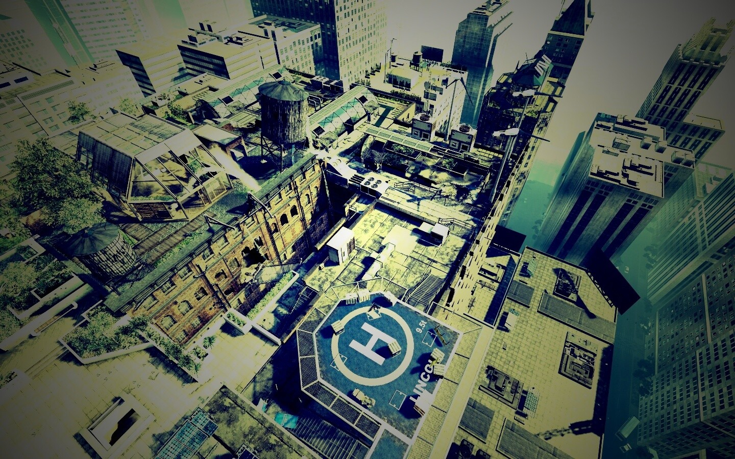 Вид сверху на карту уровня из Crysis 2 обои