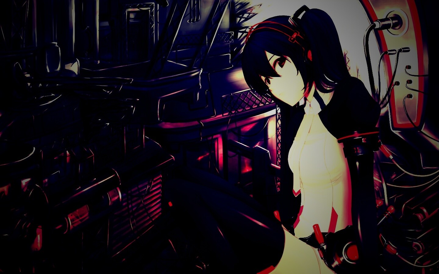 Девушка в наушниках обои