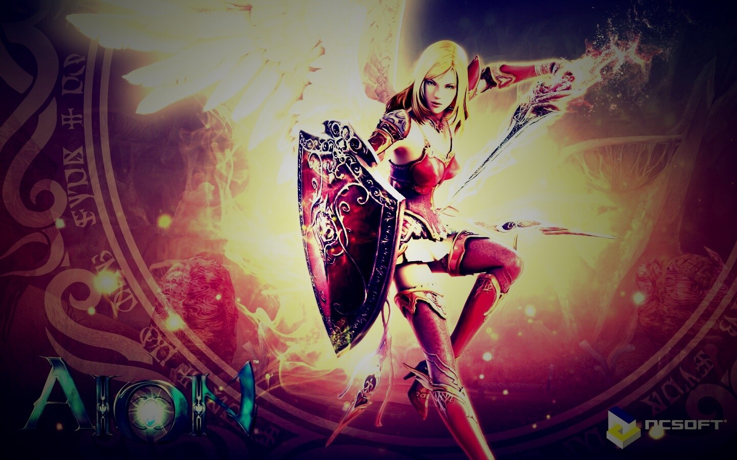 Ангел с мечом и щитом обои