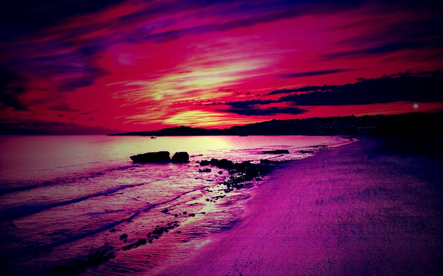 Бесподобный закат на море обои