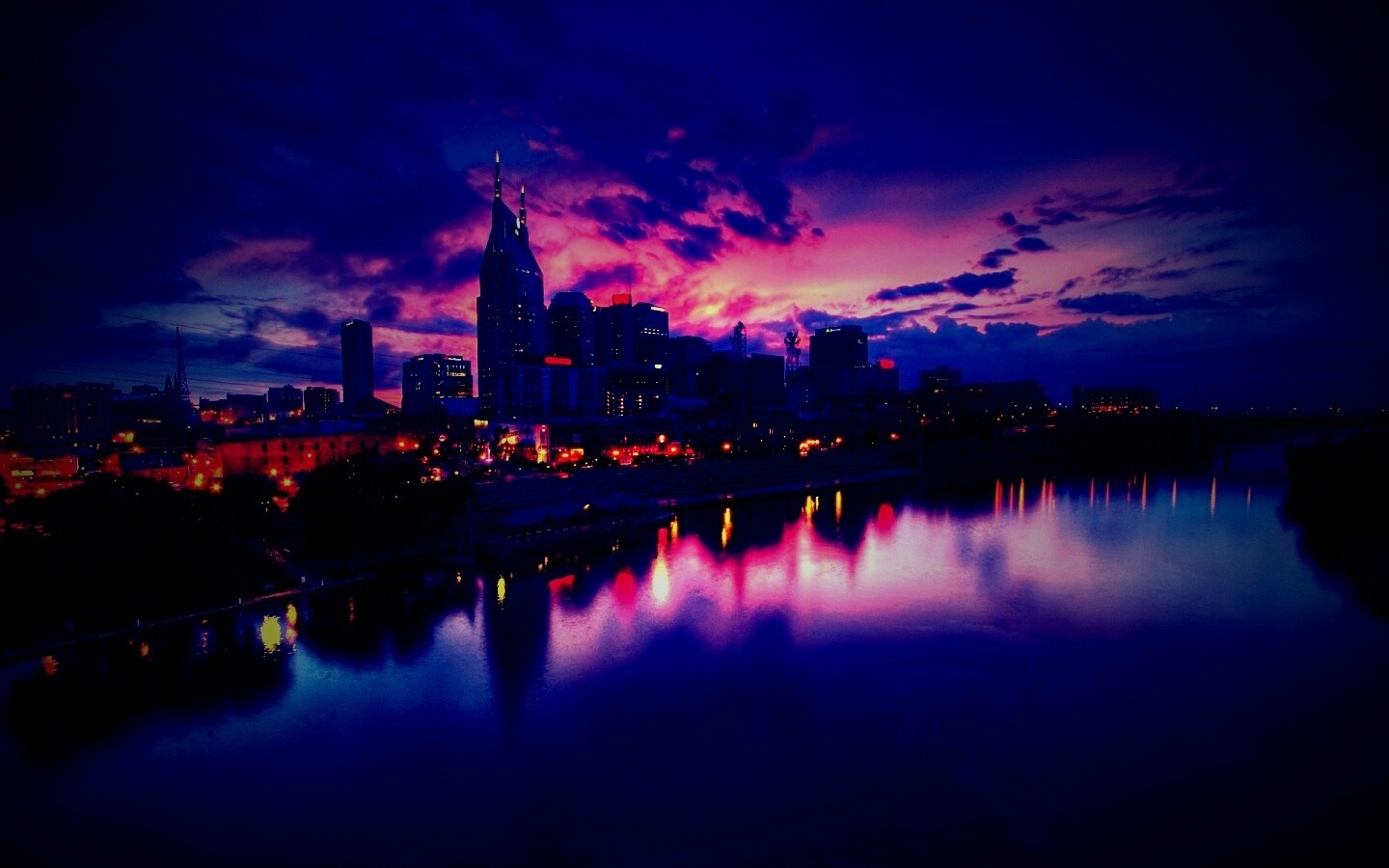 Ночной город обои