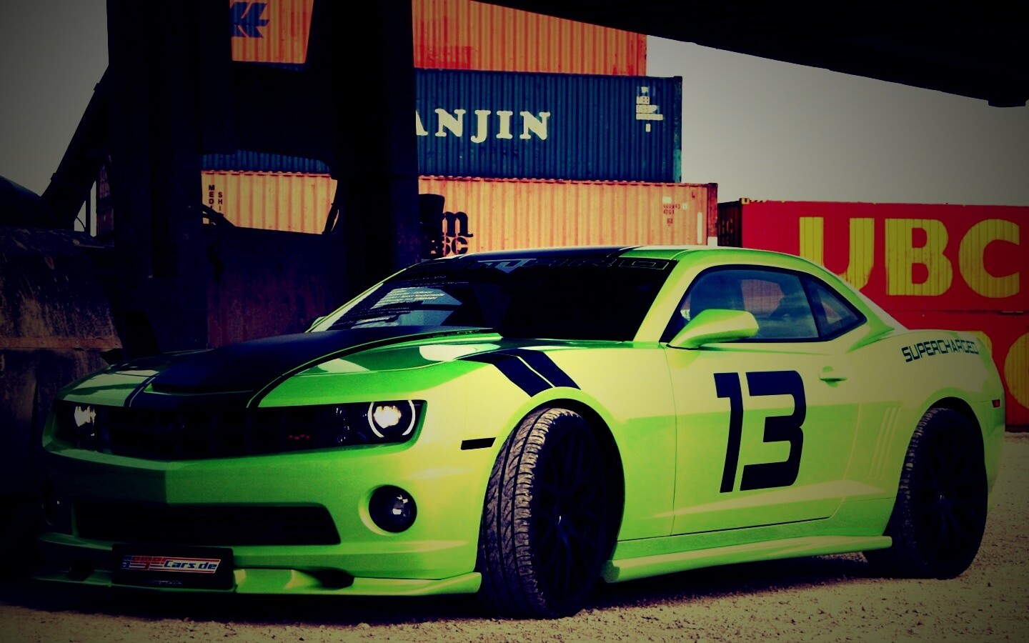 Шевролет камаро зеленый обои