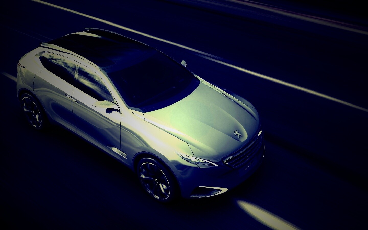 Концепт пежо на трассе обои