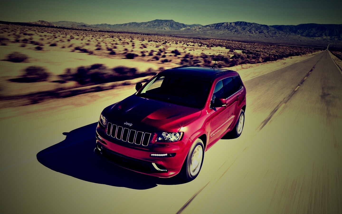 Красный Jeep обои