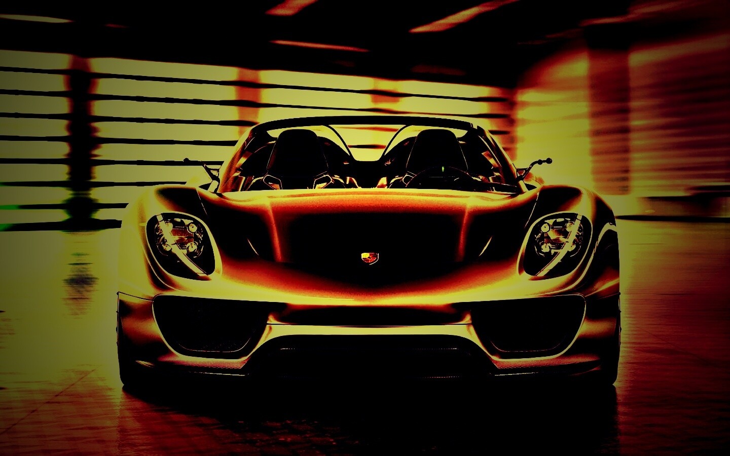 Золотой Порше обои