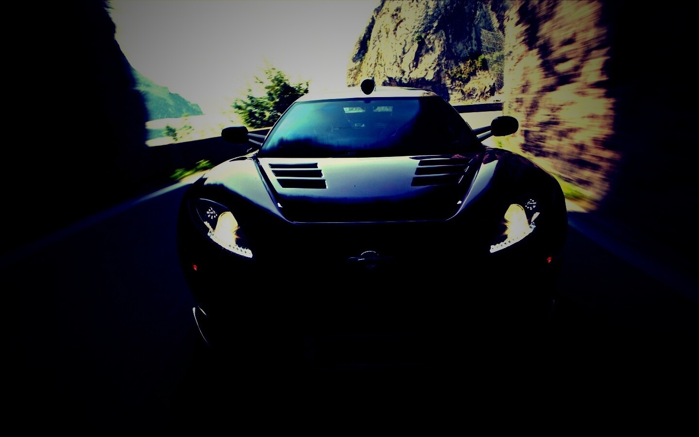 Машина въезжает в тоннель обои