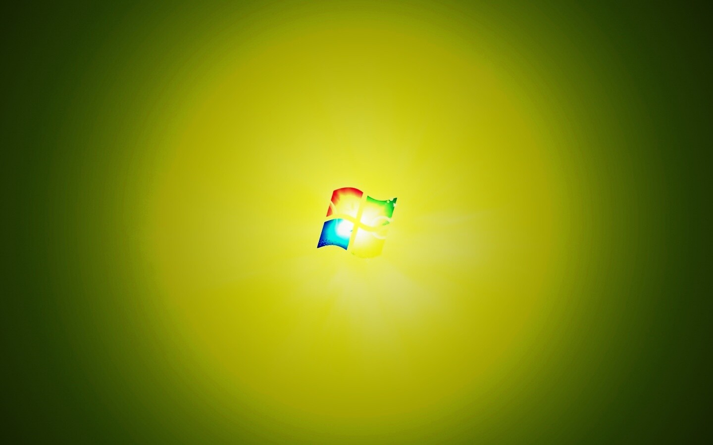 Сочный зеленый логотип Windows 7 обои