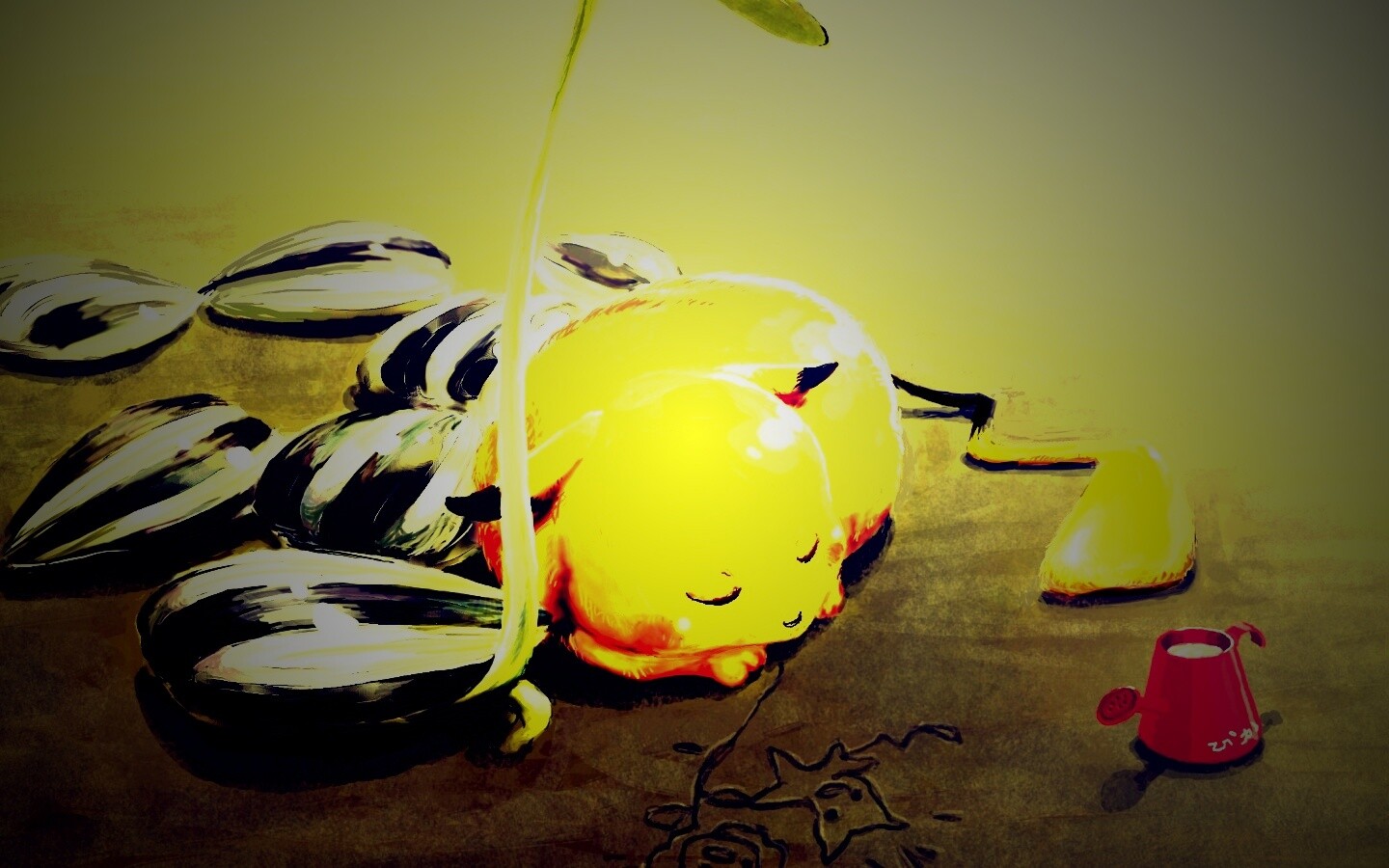 Пикачу отдыхает обои