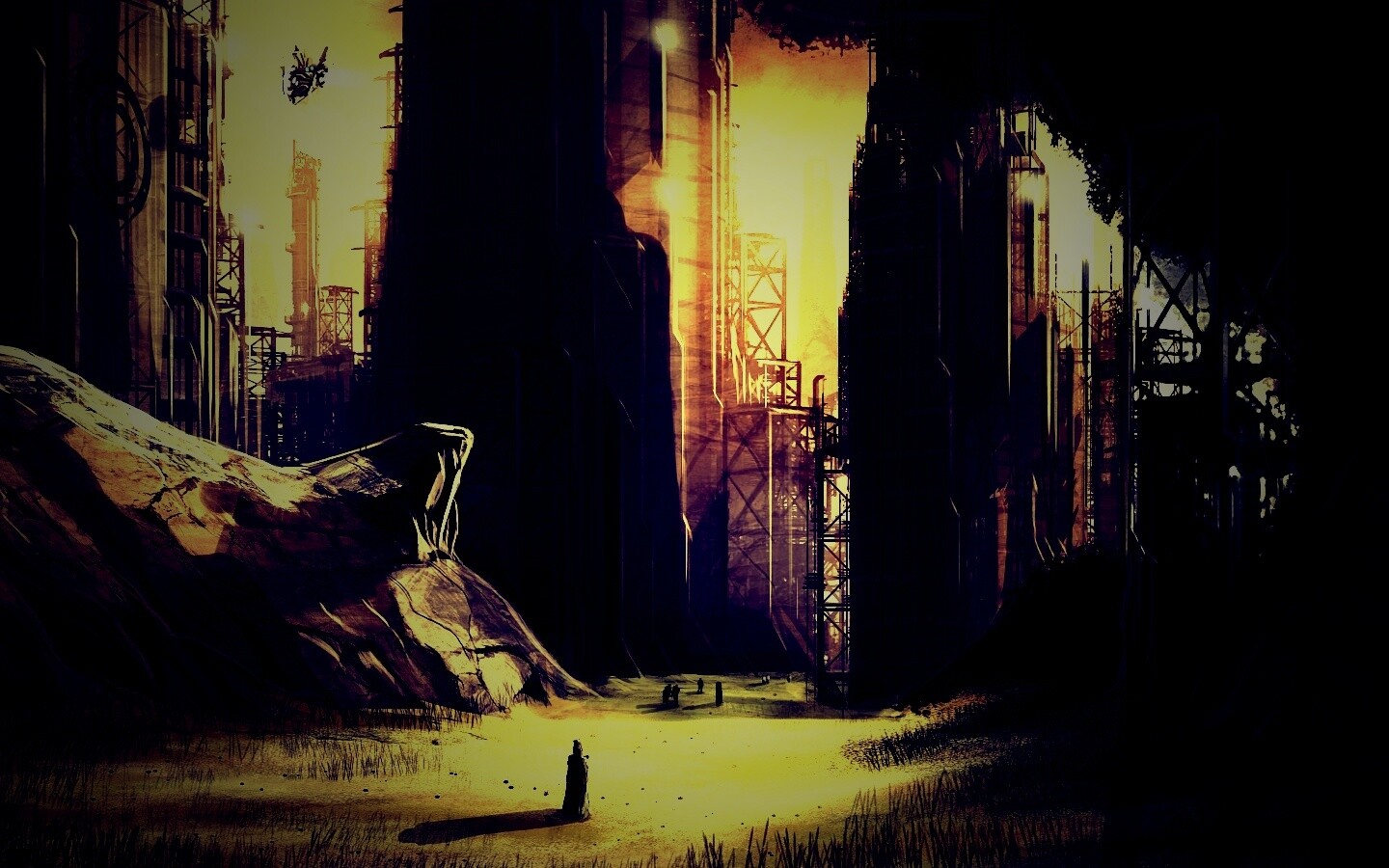 Технократический город обои