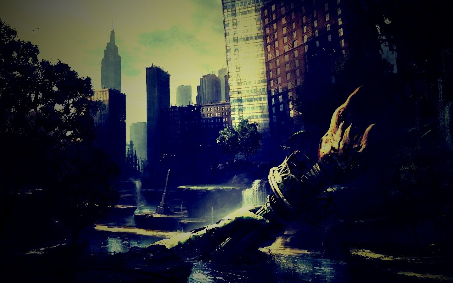 Руины статуи свободы обои