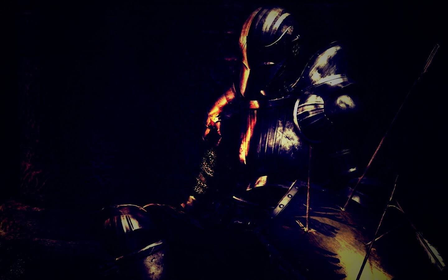 Поверженный рыцарь в доспехах обои